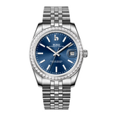 BUREI Luxury Automatic Watch 36mm, Fashion Waterproof Mechanical Watch, Adjustable Stainless Steel Two Tone Strap