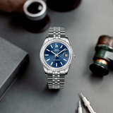 BUREI Luxury Automatic Watch 36mm, Fashion Waterproof Mechanical Watch, Adjustable Stainless Steel Two Tone Strap