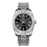 BUREI Luxury Automatic Watch 36mm, Fashion Waterproof Mechanical Watch, Adjustable Stainless Steel Two Tone Strap