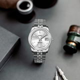 BUREI Luxury Automatic Watch 36mm, Fashion Waterproof Mechanical Watch, Adjustable Stainless Steel Two Tone Strap