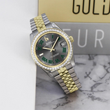 BUREI Luxury Automatic Watch 36mm, Fashion Waterproof Mechanical Watch, Adjustable Stainless Steel Two Tone Strap