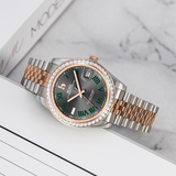 BUREI Luxury Automatic Watch 36mm, Fashion Waterproof Mechanical Watch, Adjustable Stainless Steel Two Tone Strap