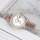 BUREI Luxury Automatic Watch 36mm, Fashion Waterproof Mechanical Watch, Adjustable Stainless Steel Two Tone Strap