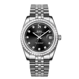 BUREI Luxury Automatic Watch 36mm, Fashion Waterproof Mechanical Watch, Adjustable Stainless Steel Two Tone Strap