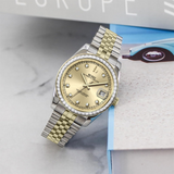 BUREI Luxury Automatic Watch 36mm, Fashion Waterproof Mechanical Watch, Adjustable Stainless Steel Two Tone Strap