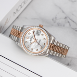 BUREI Luxury Automatic Watch 36mm, Fashion Waterproof Mechanical Watch, Adjustable Stainless Steel Two Tone Strap