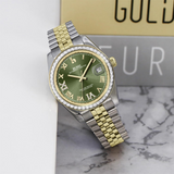 BUREI Luxury Automatic Watch 36mm, Fashion Waterproof Mechanical Watch, Adjustable Stainless Steel Two Tone Strap