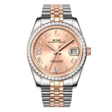 BUREI Luxury Automatic Watch 36mm, Fashion Waterproof Mechanical Watch, Adjustable Stainless Steel Two Tone Strap