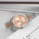 BUREI Luxury Automatic Watch 36mm, Fashion Waterproof Mechanical Watch, Adjustable Stainless Steel Two Tone Strap