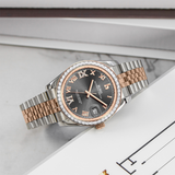 BUREI Luxury Automatic Watch 36mm, Fashion Waterproof Mechanical Watch, Adjustable Stainless Steel Two Tone Strap