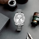 BUREI Luxury Automatic Watch 36mm, Fashion Waterproof Mechanical Watch, Adjustable Stainless Steel Two Tone Strap