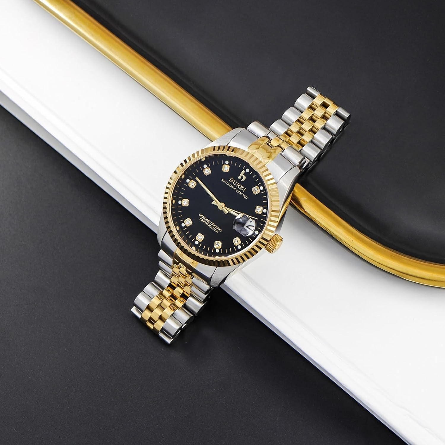 BUREI ゴールドコンビ　腕時計 BUREI Eternal Classic Diamond Automatic Watch – bureiwatches