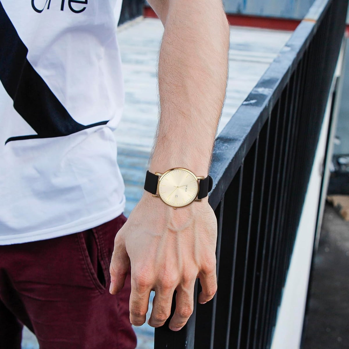 BUREI Men Watches Fashion Minimalist Analog Calendar Quartz Waterproof Watches for Men Women Student.