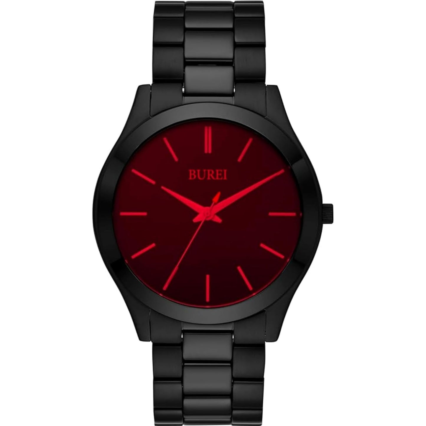 BUREI men's stainless steel fashion business watch japanese movement quartz watch men's 41mm luxury round watch