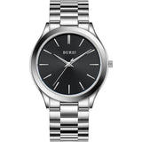 BRUEI men's stainless steel fashion business watch japanese movement quartz watch men's 41mm luxury round watch