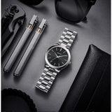 BRUEI men's stainless steel fashion business watch japanese movement quartz watch men's 41mm luxury round watch