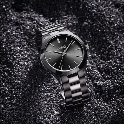 BUREI men's stainless steel fashion business watch japanese movement quartz watch men's 41mm luxury round watch