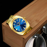 BUREI Stainless Steel Men's Watch Classic 41mm Quartz Watch for Men Analog Wrist Watch with Date