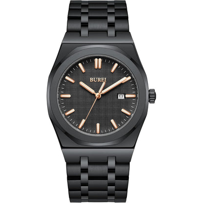 BUREI Fashion Minimalist Business Men's Wrist Watches Stainless Steel Waterproof Quartz Watch for Man