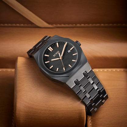 BUREI Fashion Minimalist Business Men's Wrist Watches Stainless Steel Waterproof Quartz Watch for Man