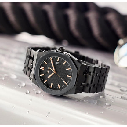 BUREI Fashion Minimalist Business Men's Wrist Watches Stainless Steel Waterproof Quartz Watch for Man