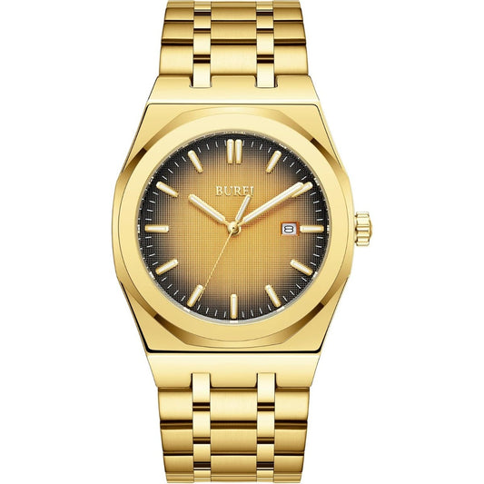 BUREI Fashion Minimalist Business Men's Wrist Watches Stainless Steel Waterproof Quartz Watch for Man