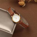 BUREI Women Watches Simple Leather Strap Watch Luxury Quartz Watches Small Thin Ladies Watch Bracelet Band Wristwatch Relogio Feminino (Brown and Black)