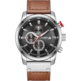 BUREI Men Watches,Waterproof Analog Dress Wrist Brown Leather Watches for Men with Black dial,Multifunction Watches for Men.