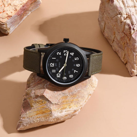 BUREI Men's Watch, Military Watch, Analog Luminous Pointer Quartz Waterproof Men Watch