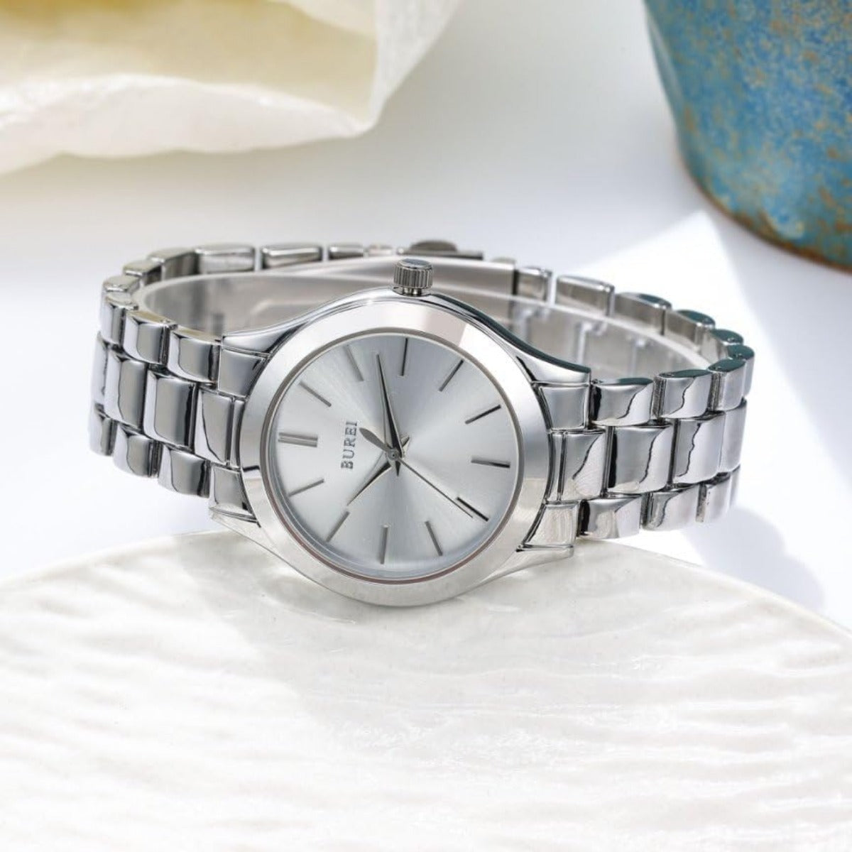 BUREI Ladies Fashion Watch Slim Minimalist Business Women's Watches Stainless Steel Bracelet Watch for Women Waterproof Quartz Women's Watch