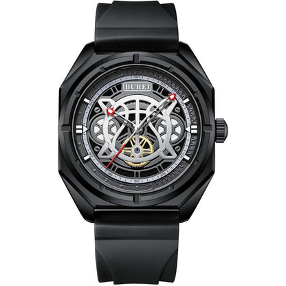 BUREI Men Wrist Watches Fashion Analog Waterproof Rubber Strap Watches for Men