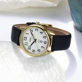 BUREI Women's Black Leather Watches with Luminous Easy to Read Minimalist Watch for Women and Nurses, Gift for Her