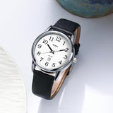 BUREI Women's Black Leather Watches with Luminous Easy to Read Minimalist Watch for Women and Nurses, Gift for Her