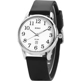 BUREI Women's Black Leather Watches with Luminous Easy to Read Minimalist Watch for Women and Nurses, Gift for Her