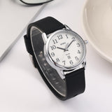 BUREI Women's Black Leather Watches with Luminous Easy to Read Minimalist Watch for Women and Nurses, Gift for Her