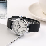BUREI Women's Black Leather Watches with Luminous Easy to Read Minimalist Watch for Women and Nurses, Gift for Her