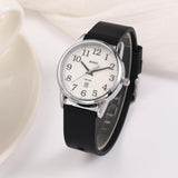 BUREI Women's Black Leather Watches with Luminous Easy to Read Minimalist Watch for Women and Nurses, Gift for Her