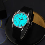 BUREI Women's Black Leather Watches with Luminous Easy to Read Minimalist Watch for Women and Nurses, Gift for Her