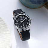 BUREI Women's Black Leather Watches with Luminous Easy to Read Minimalist Watch for Women and Nurses, Gift for Her