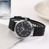 BUREI Women's Black Leather Watches with Luminous Easy to Read Minimalist Watch for Women and Nurses, Gift for Her