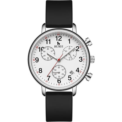 BUREI Womens Nurse Watches, Easy to Read Precision Watches for Medical Professionals, Silicone Comfort,Waterproof, Night Light, Stopwatch Multifunctional Time Clocks
