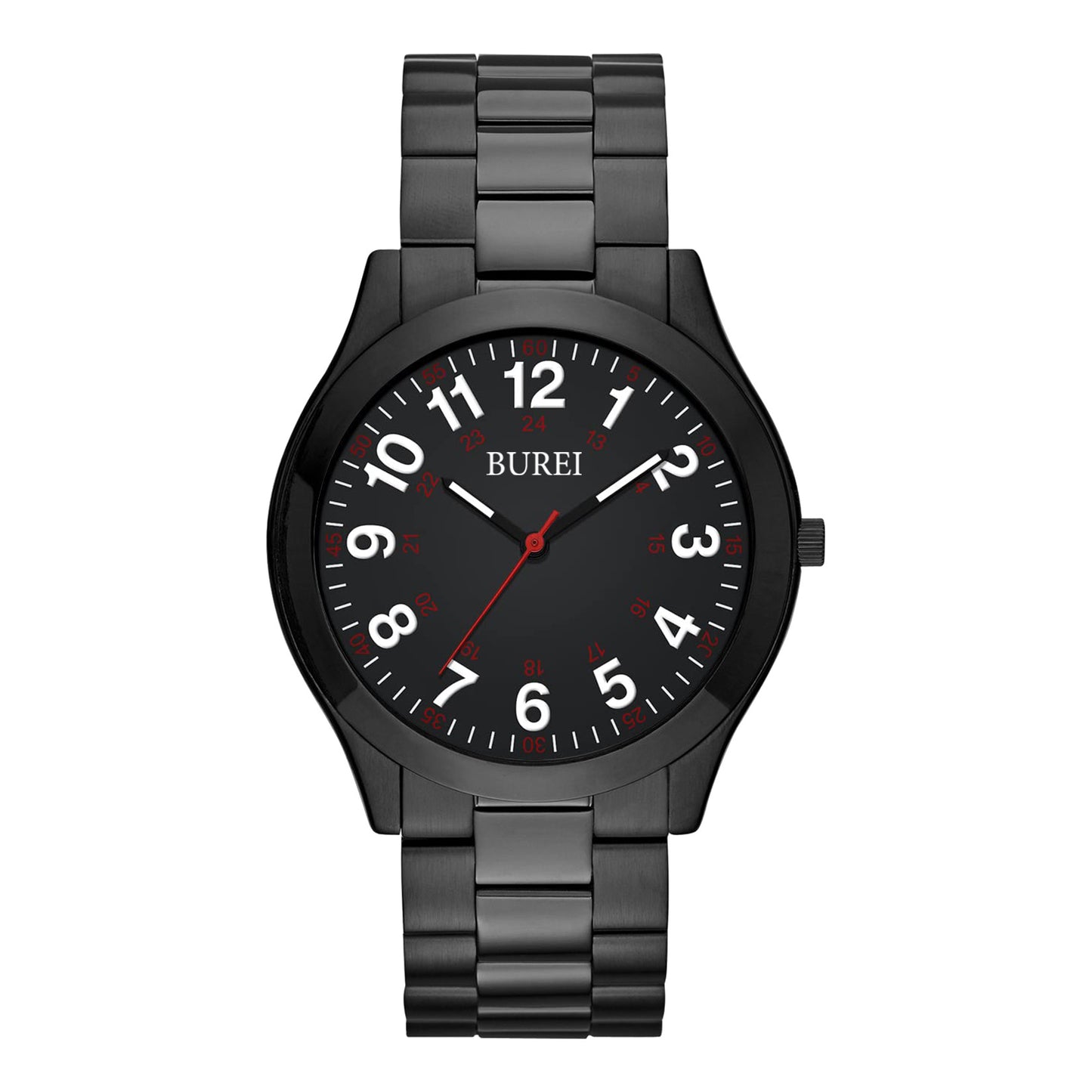 BUREI Men Watches Fashion Analog Stainless Steel Quartz Waterproof Watches for Men