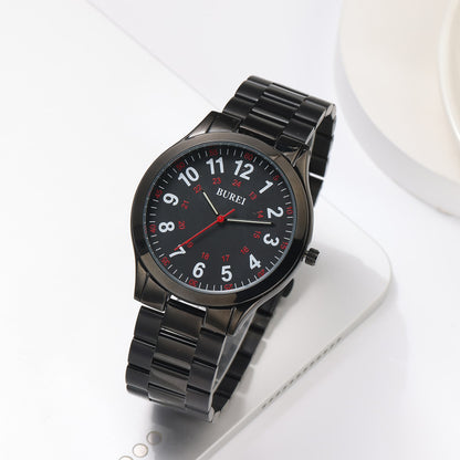 BUREI Men Watches Fashion Analog Stainless Steel Quartz Waterproof Watches for Men