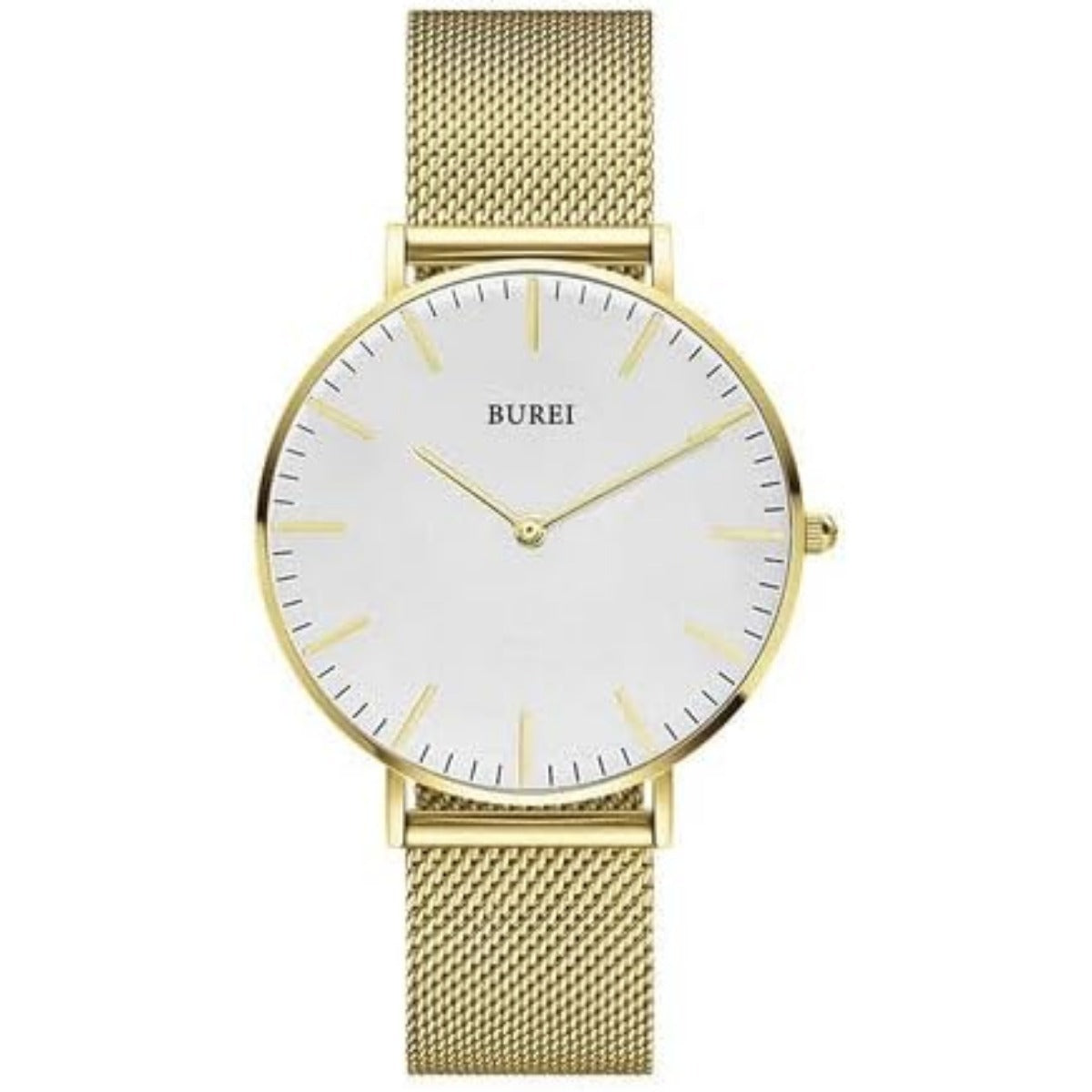 BUREI Womens Watch Fashion Gold Small Ladies Watch Stainless Steel Mesh Bracelet Watch Analog Quartz Waterproof Watches Dainty Silver Wrist Watches for Women