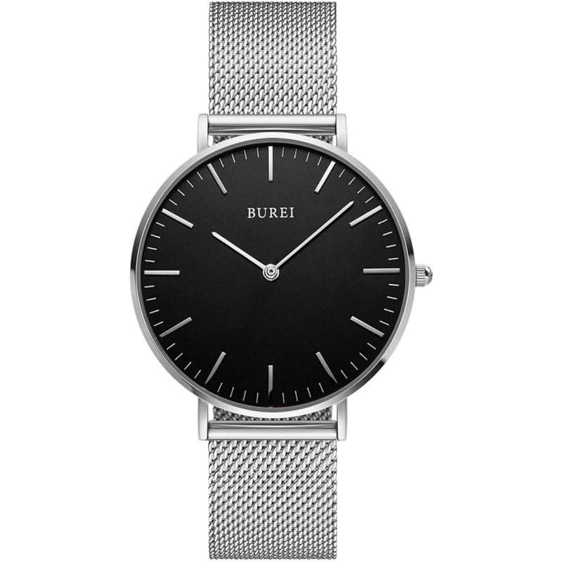 BUREI Womens Watch Fashion Gold Small Ladies Watch Stainless Steel Mesh Bracelet Watch Analog Quartz Waterproof Watches Dainty Silver Wrist Watches for Women