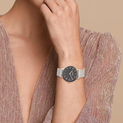 BUREI Womens Watch Fashion Gold Small Ladies Watch Stainless Steel Mesh Bracelet Watch Analog Quartz Waterproof Watches Dainty Silver Wrist Watches for Women