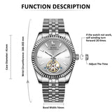 BUREI Men's Classic Luxury Watch Stainless Steel Waterproof Machine Watch Fashion Double Watches Date Sapphire Crystal