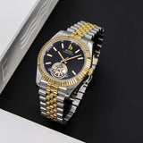 BUREI Men's Classic Luxury Watch Stainless Steel Waterproof Machine Watch Fashion Double Watches Date Sapphire Crystal