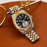 BUREI Men's Classic Luxury Watch Stainless Steel Waterproof Machine Watch Fashion Double Watches Date Sapphire Crystal