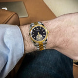 BUREI Men's Classic Luxury Watch Stainless Steel Waterproof Machine Watch Fashion Double Watches Date Sapphire Crystal